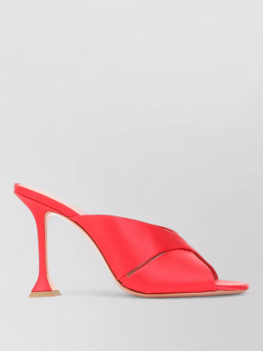 Amina Muaddi leather satin sandals