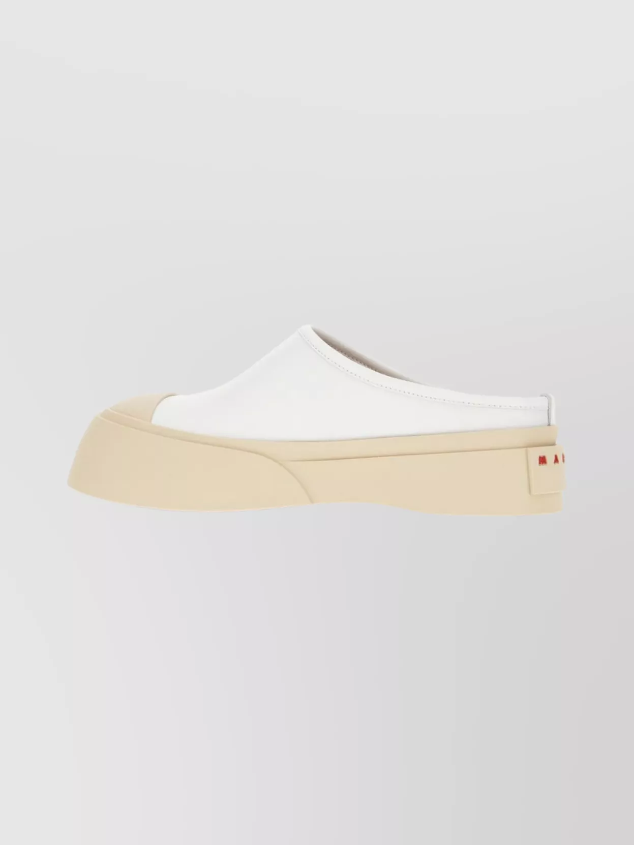 Marni Leather Round Toe Slippers With Rubber Sole