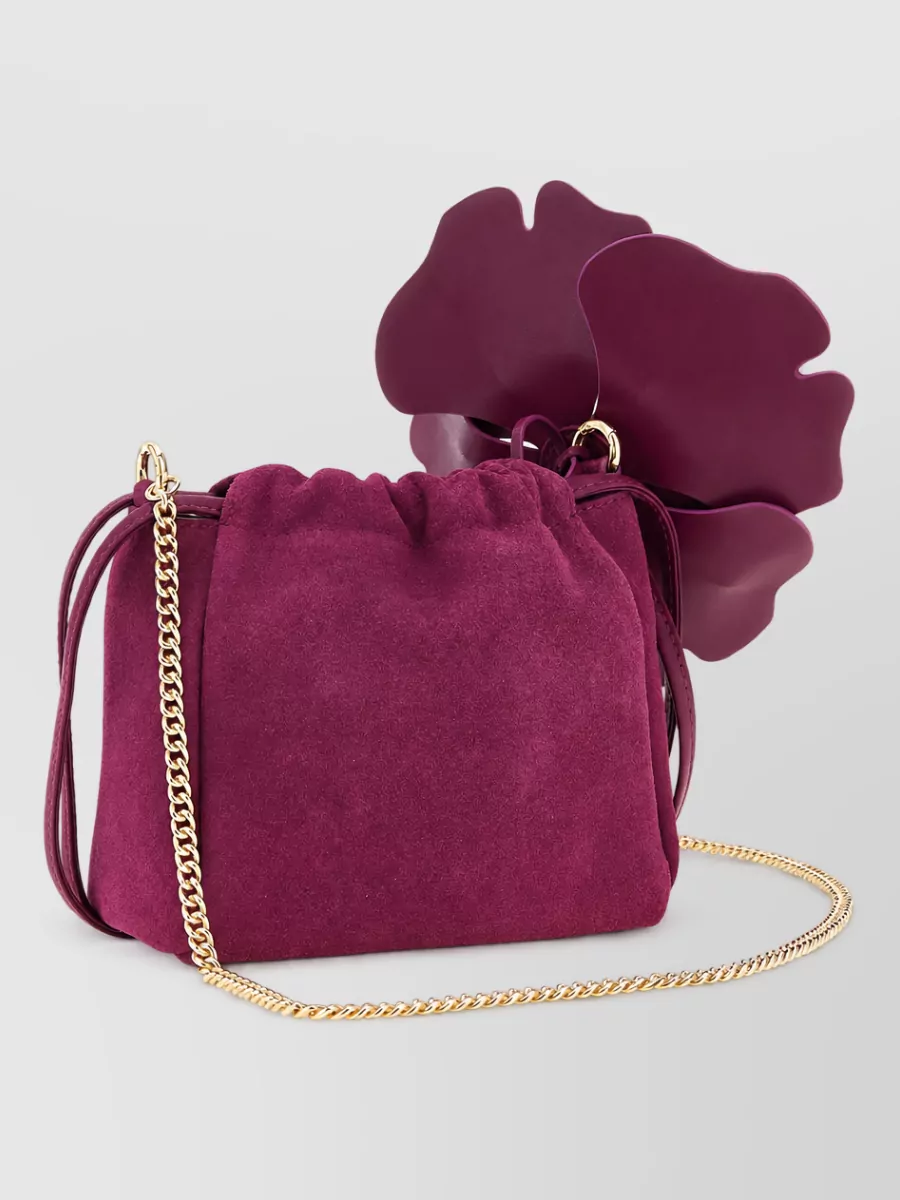 Pinko flower suede mini bag