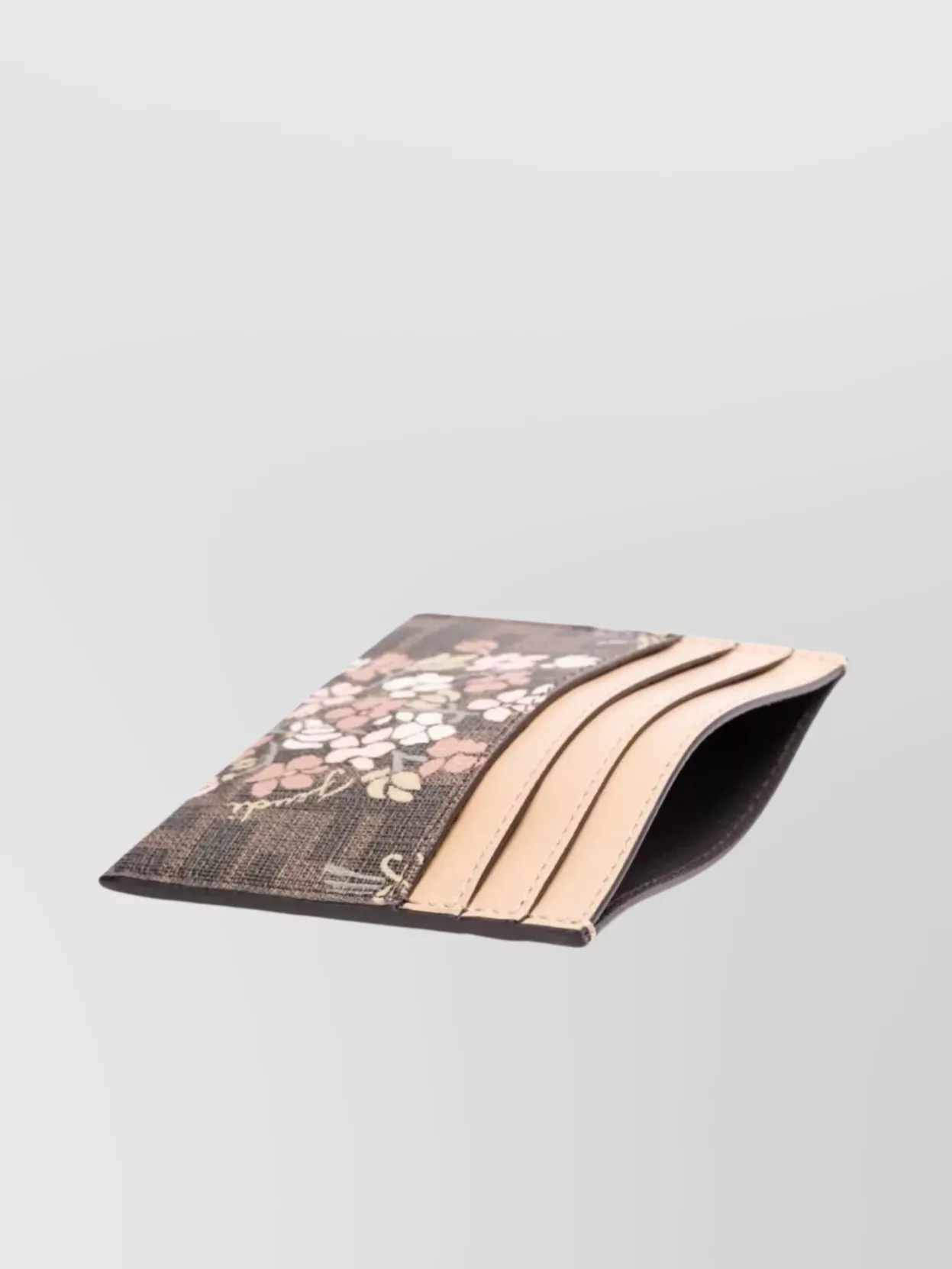 Fendi Flower Bouquet Ff Fabric Card Holder Accessories In Pink