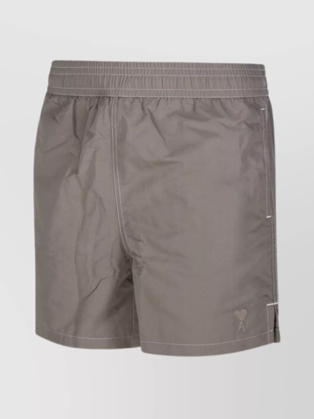 Ami Paris Mid-Length Beach Shorts Side Slits