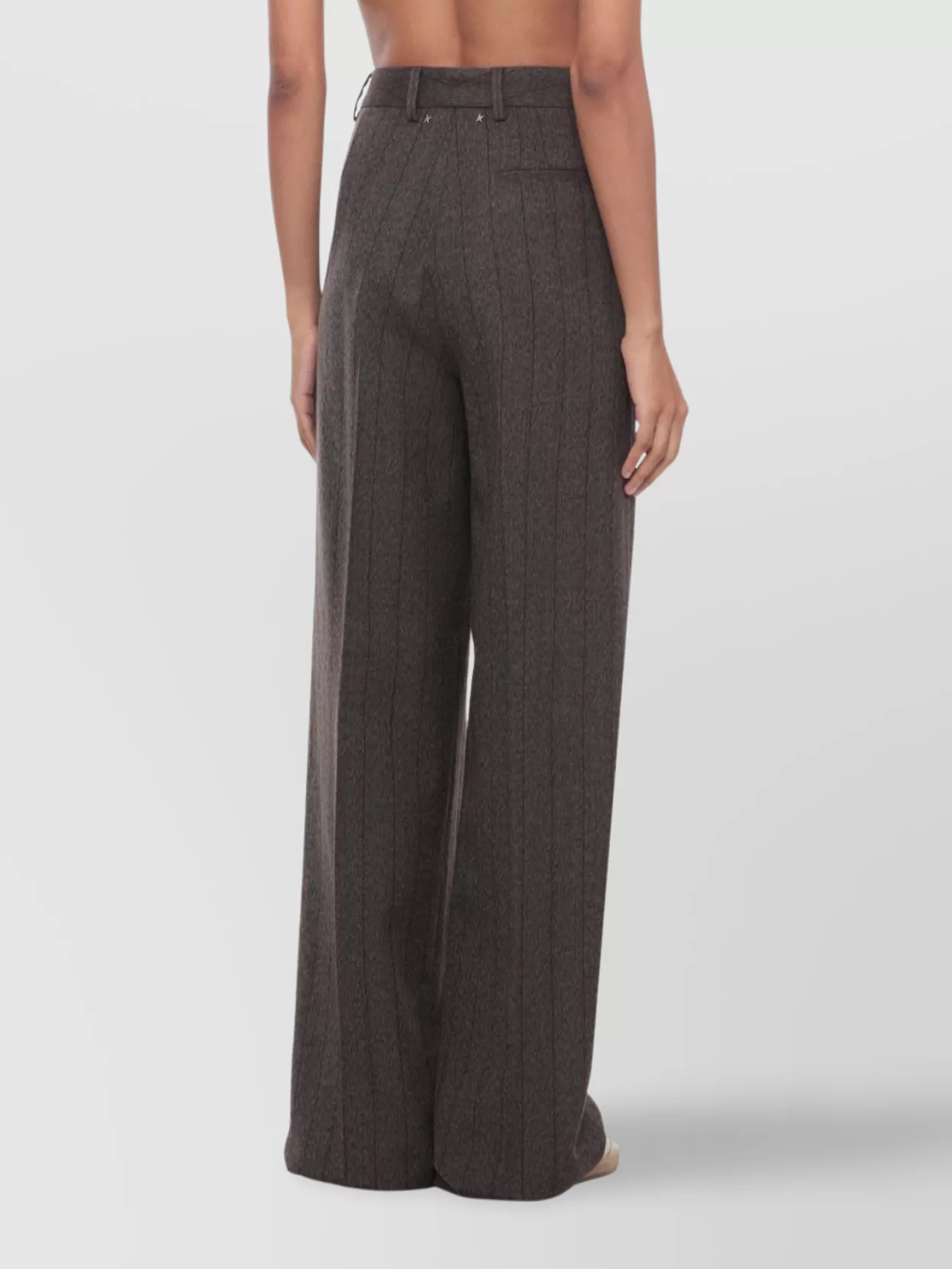 Golden Goose Wide Leg Trousers Pleated Front And Pockets