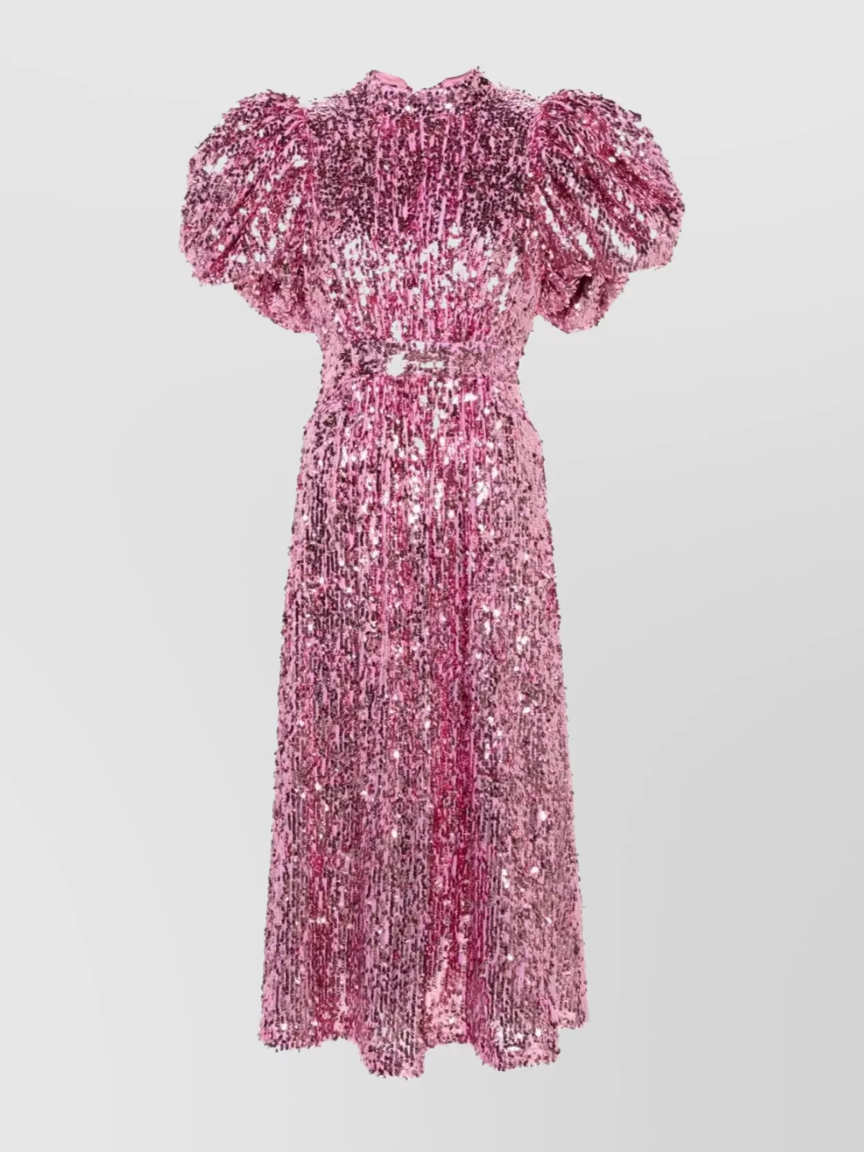 Shop Rotate Birger Christensen Embellished Back Midi Dress In Pink