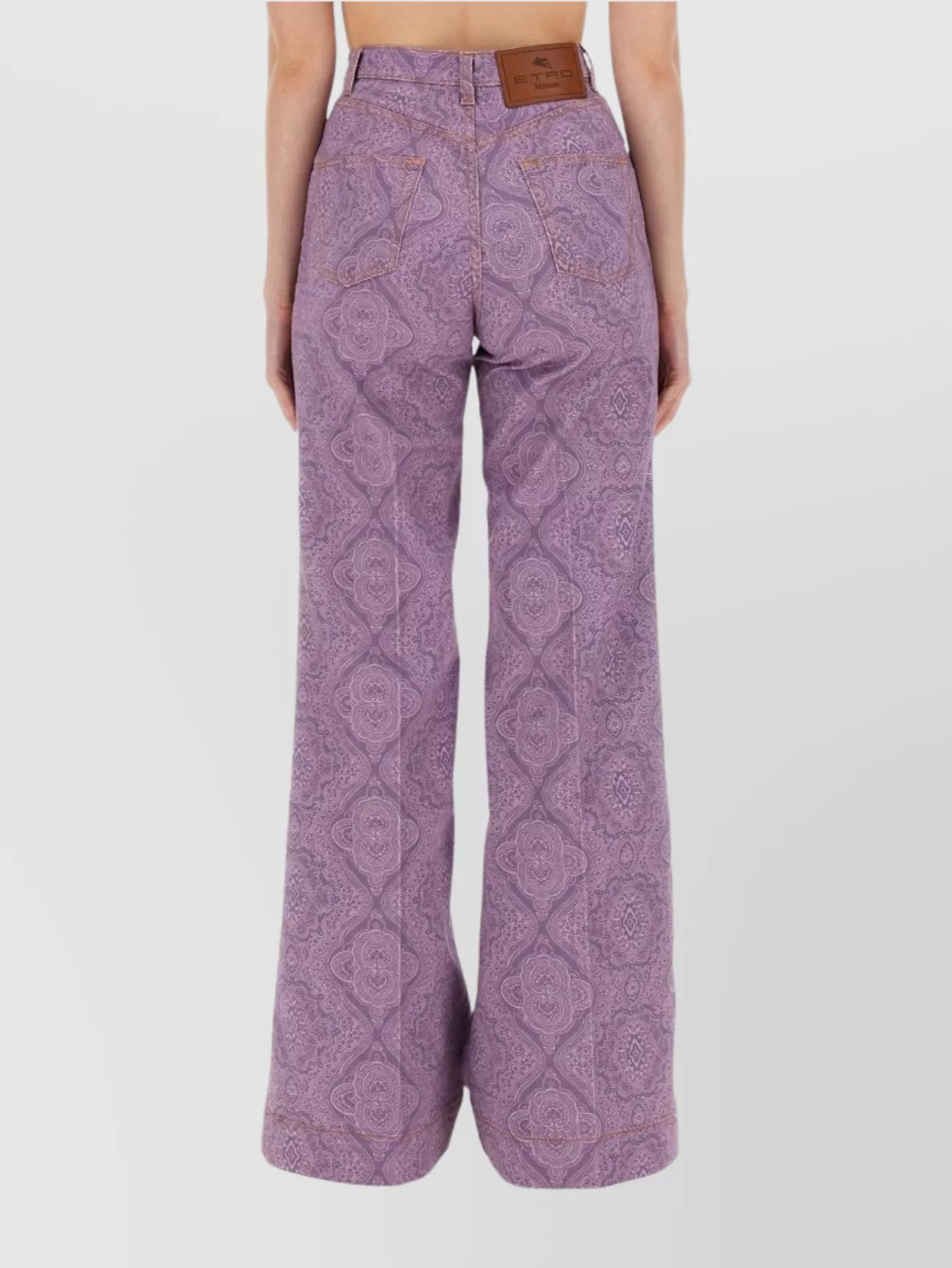 ETRO HIGH WAIST FLARE FIT WIDE LEG JEANS