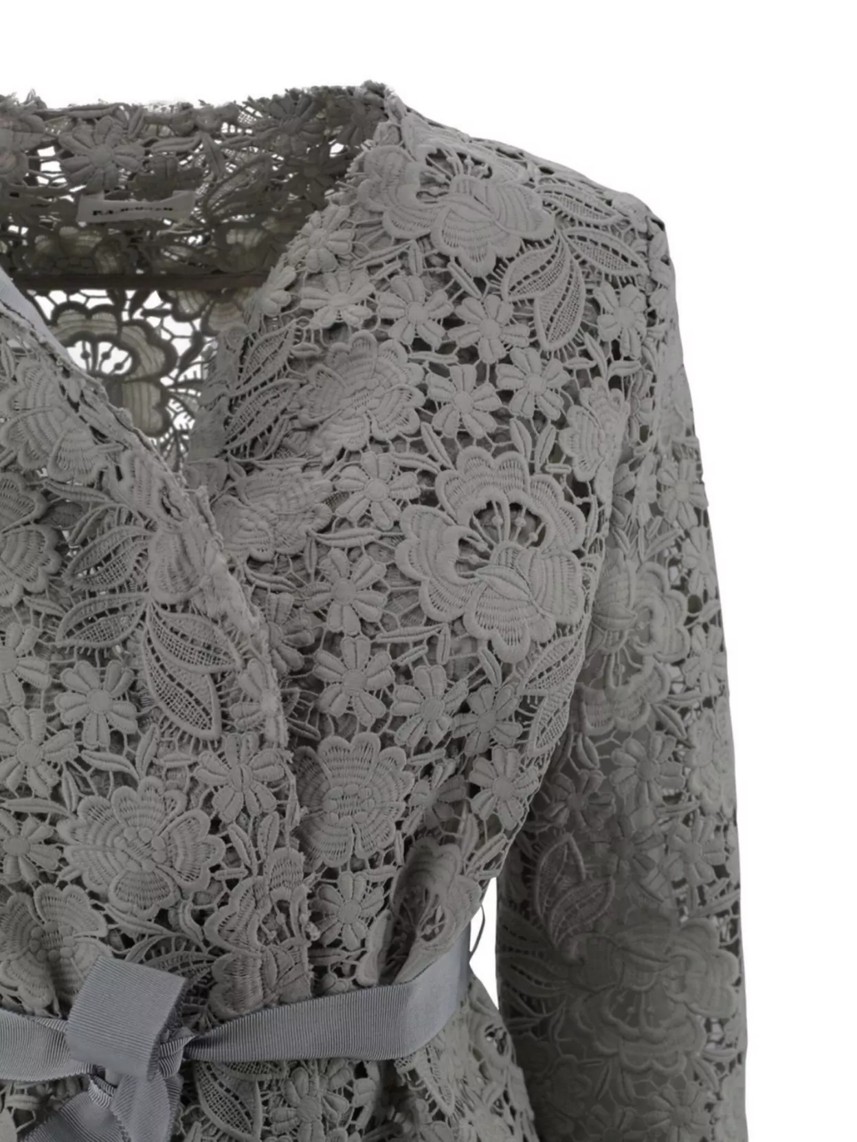 Shop P.a.r.o.s.h Lace Overlay Belted V-neck Jacket