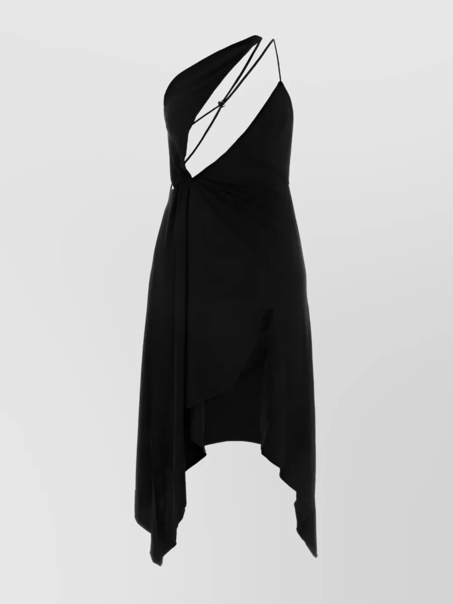 Shop Coperni Stretch Cut-out Backless Asymmetry Dress In Black