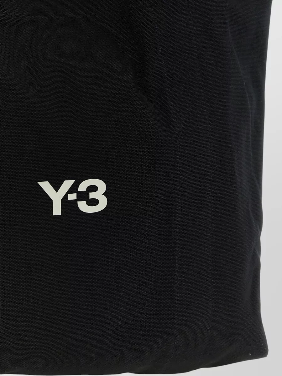 Y-3 Logo Canvas Shopping Tote Bag Top Handles