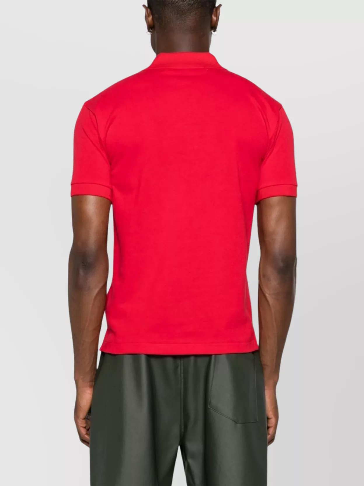 Comme Des Garçons Play Polo Collar Top Short Sleeves In Red
