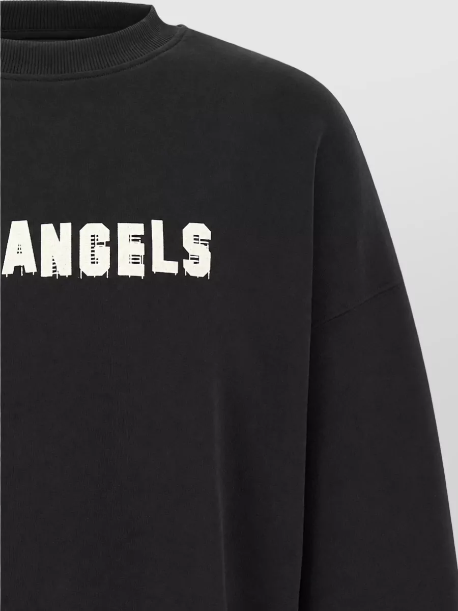 Palm Angels Cotton Logo-Print Crewneck Sweatshirt