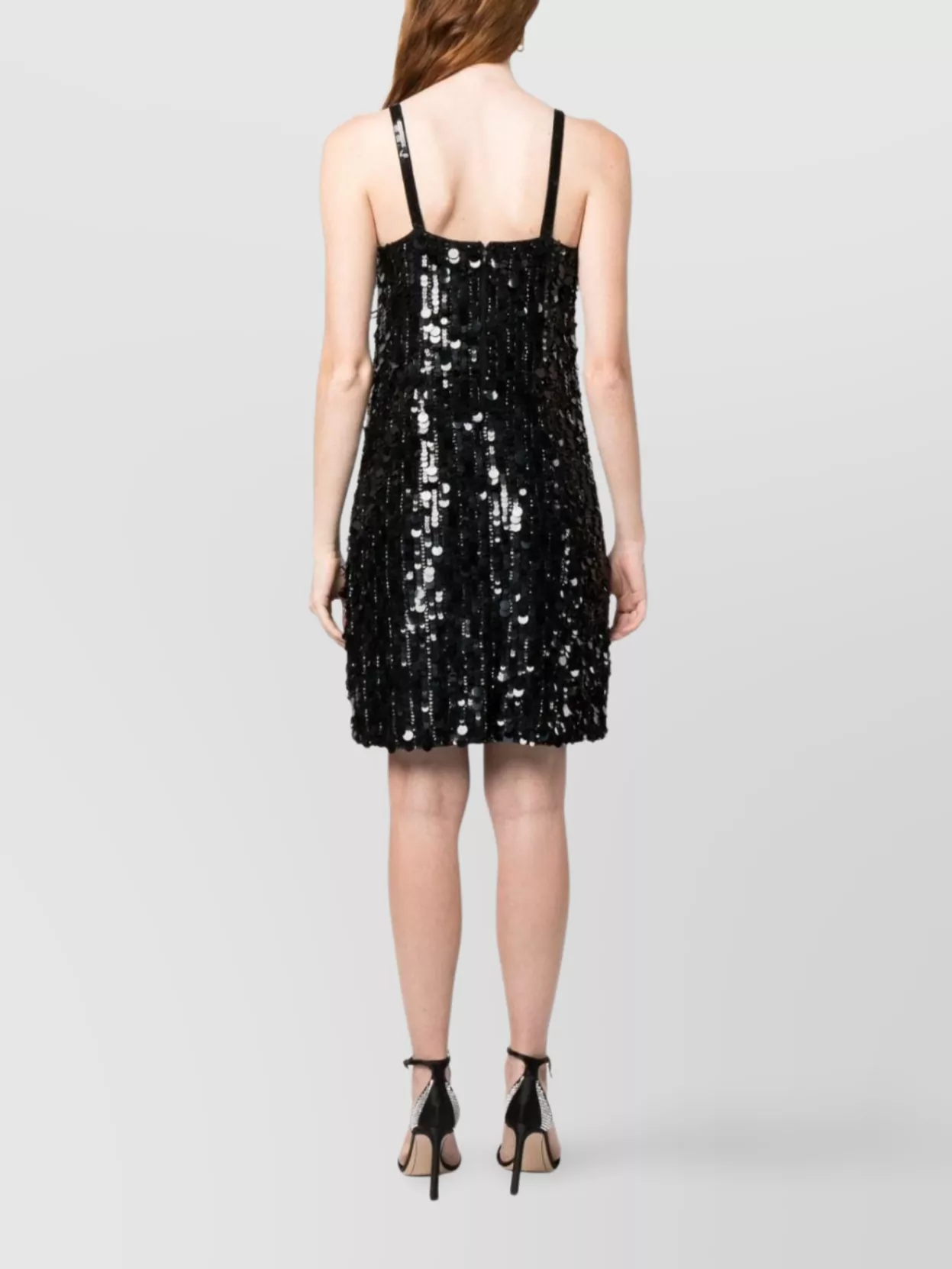 Parosh Sleeveless Sequin Shift Mini Dress