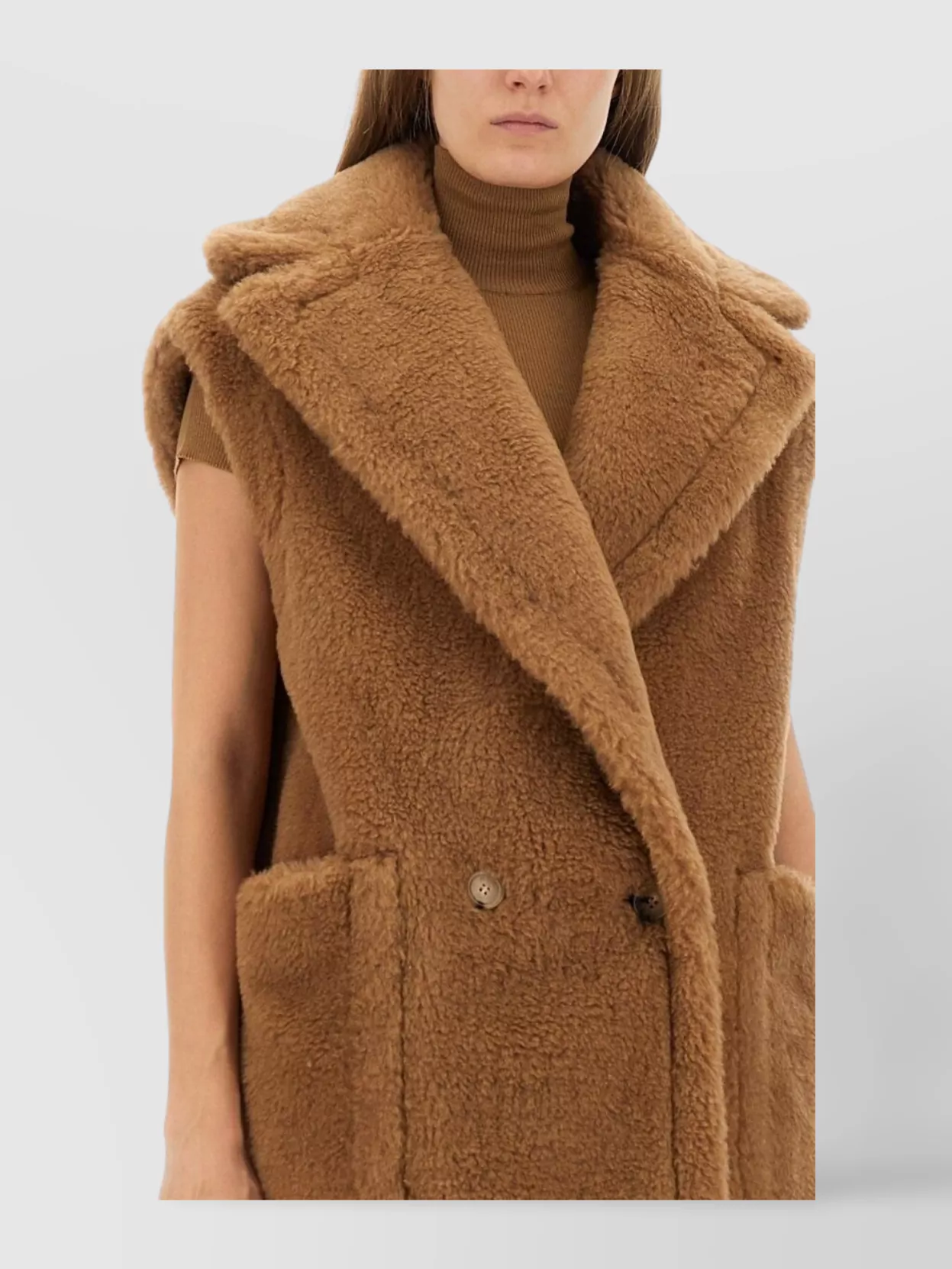 Max Mara Double-Breasted Sleeveless Vest Front Pockets