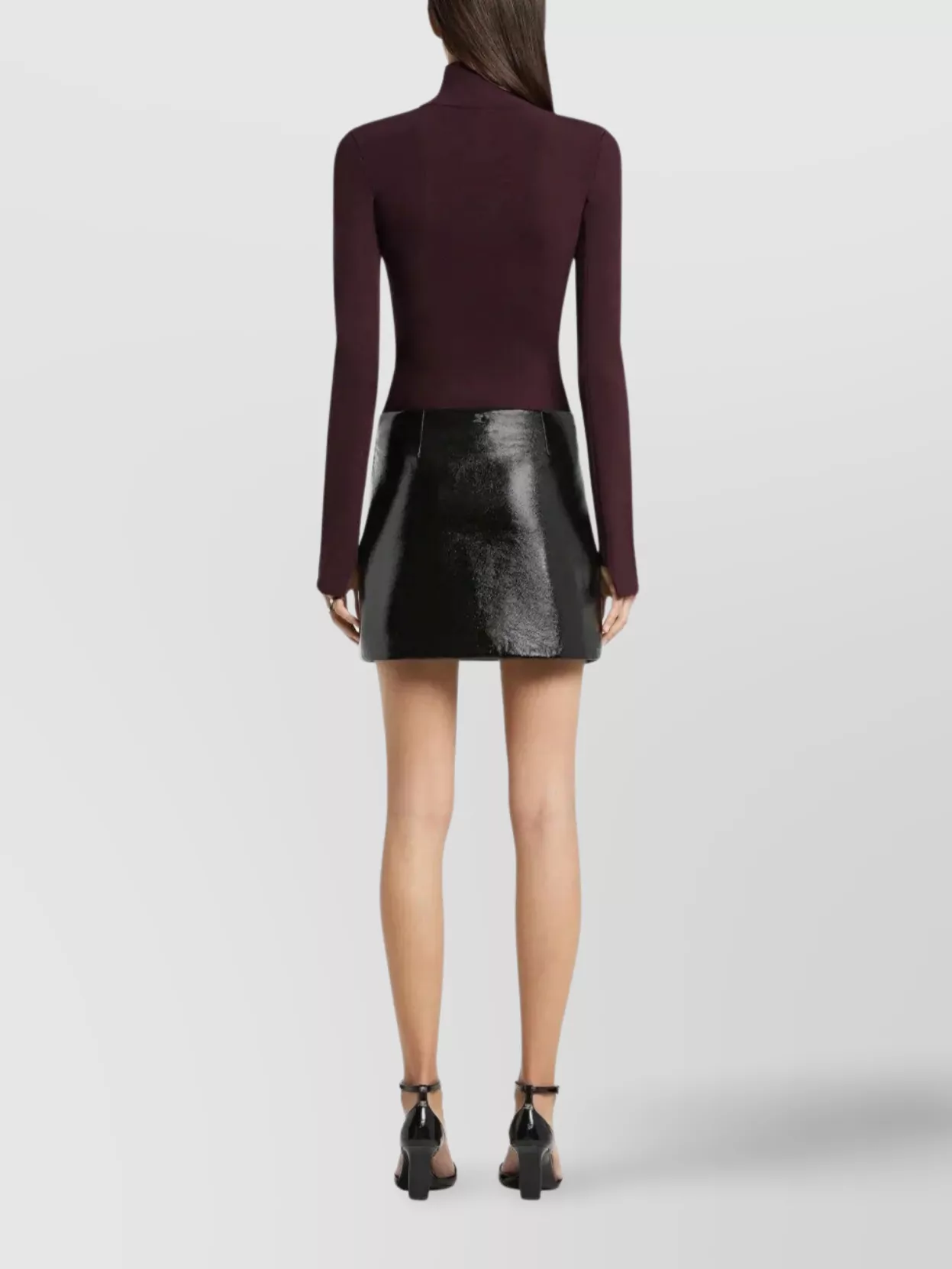 Courrèges Vinyl Mini Skirt Side Slit Design