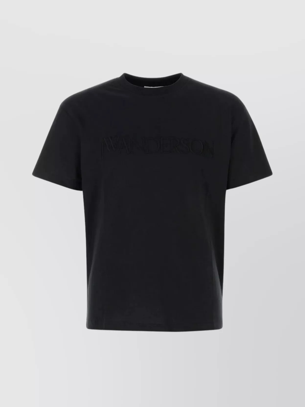 Shop Jw Anderson Ribbed Crew-neck Cotton T-shirt With Short Sleeves In Black