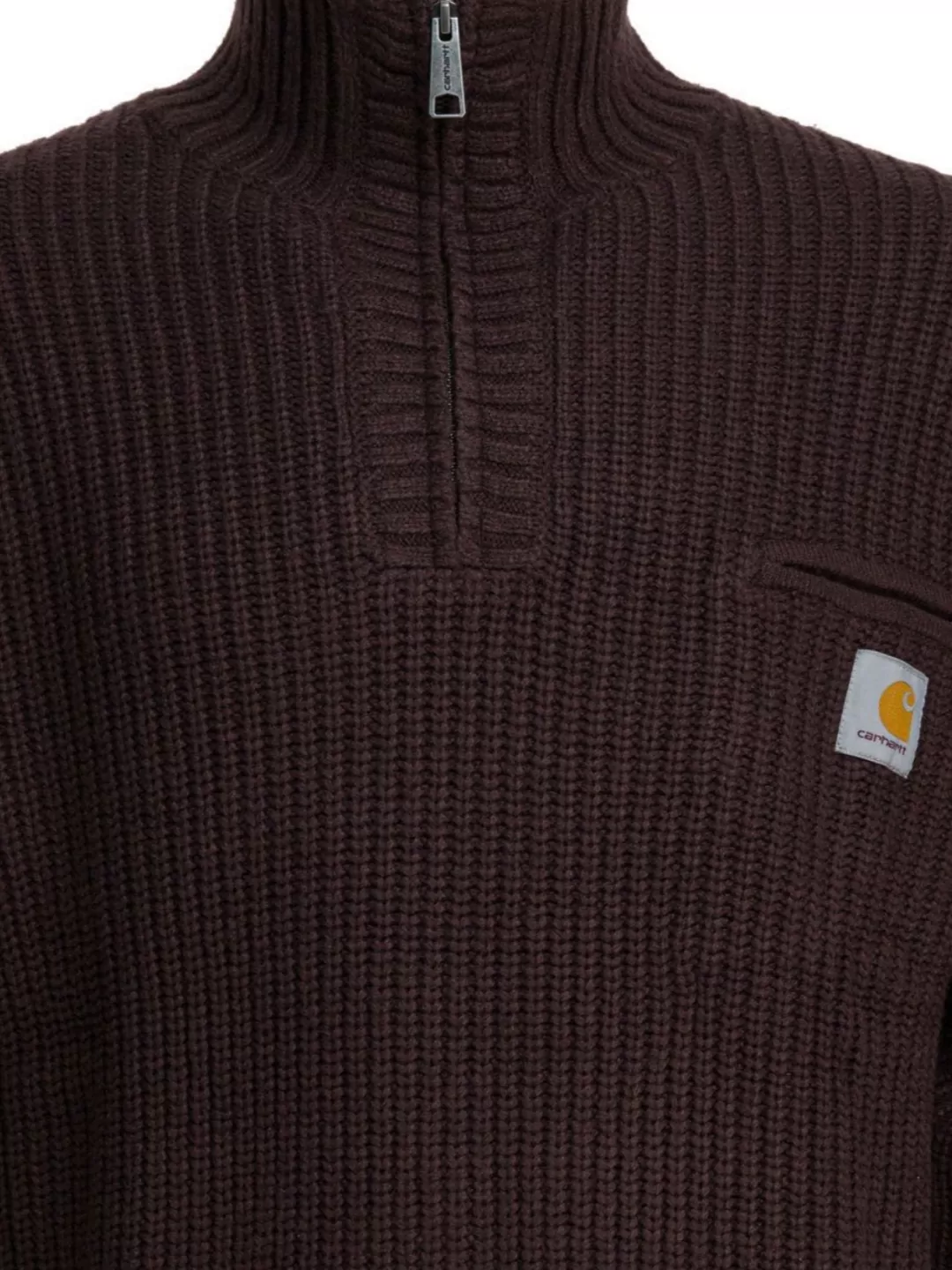 Carhartt Wip High Neck Ribbed Knitwear With Chest Pocket