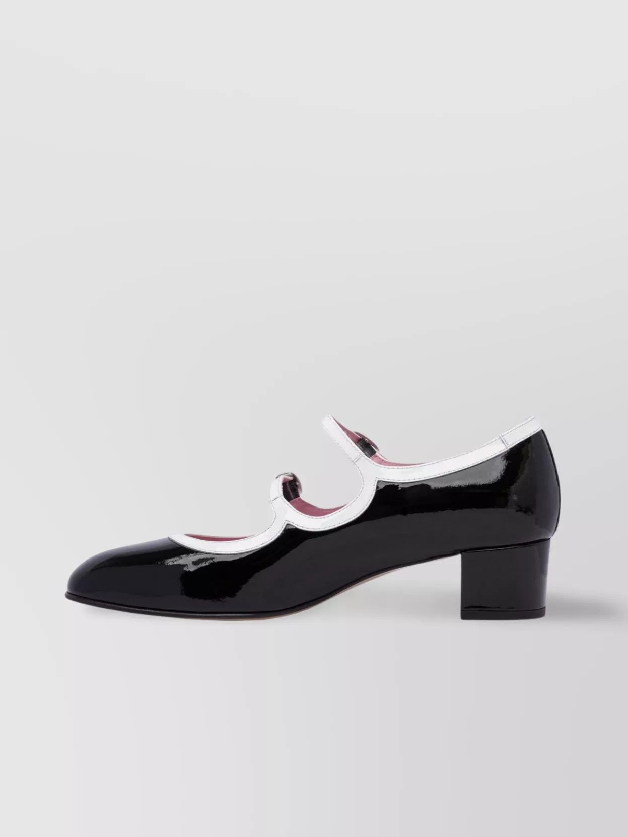Carel Chunky Heel Pumps Patent Trim