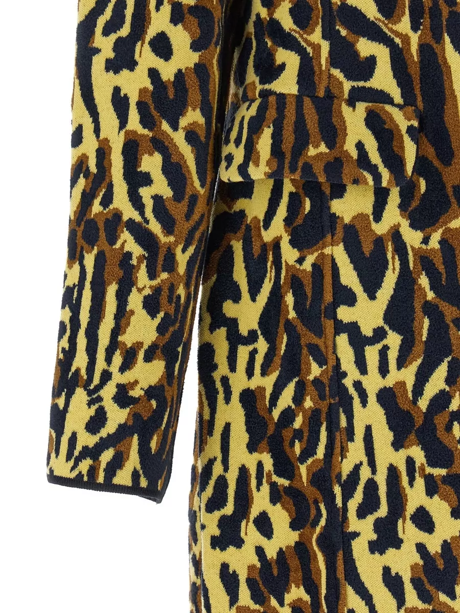 Marni Virgin Wool Animal-Print Single-Breasted Coat