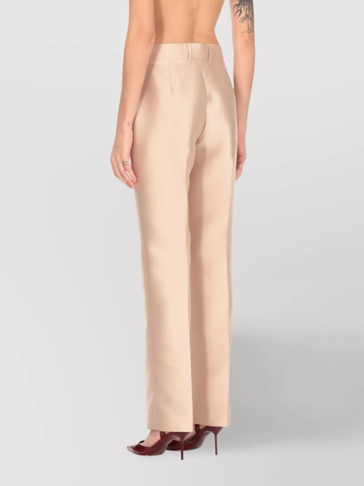 Alberta Ferretti Straight Leg Trousers With Belt Loops