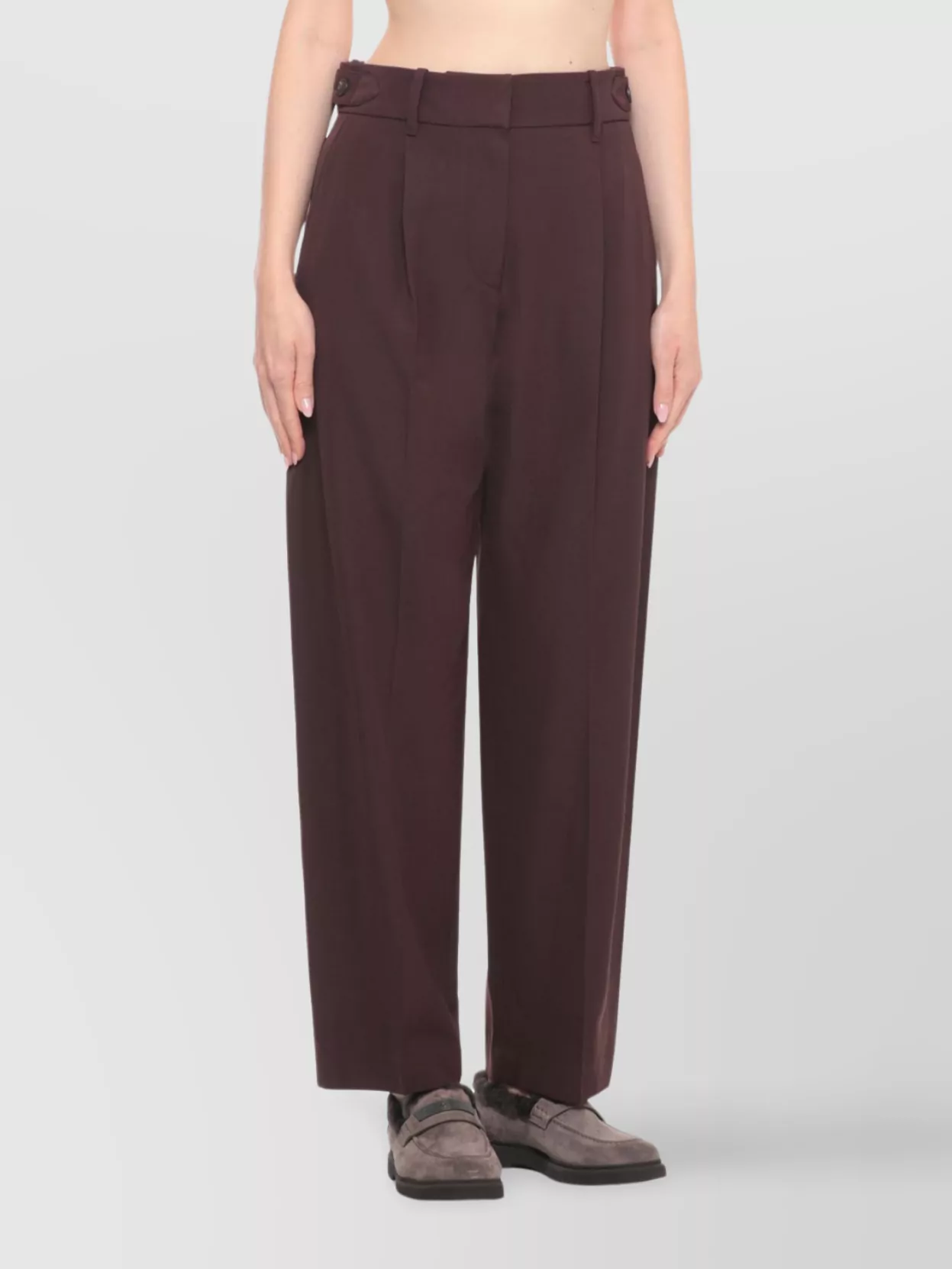 Brunello Cucinelli Tailored Straight Leg Trousers Pockets In Multi