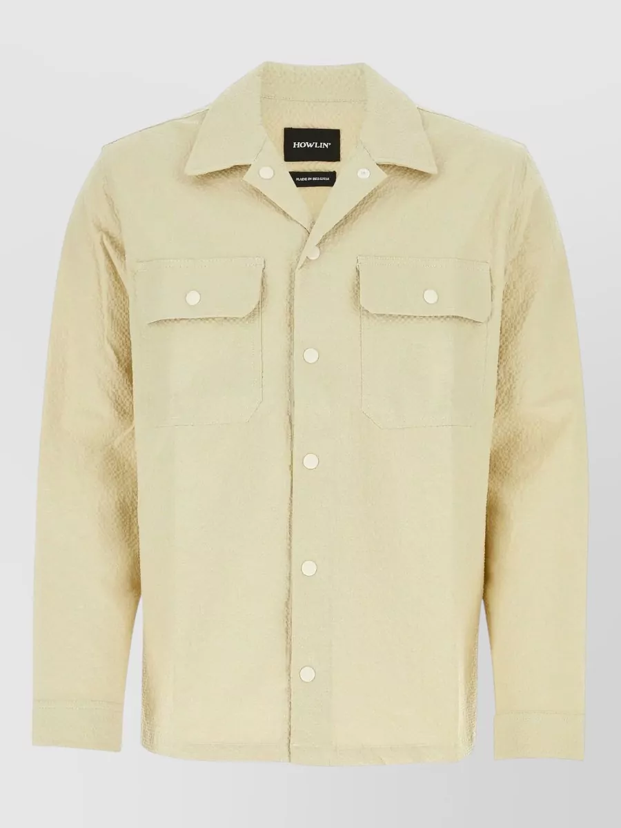 Howlin Embossed cotton bowling shirt