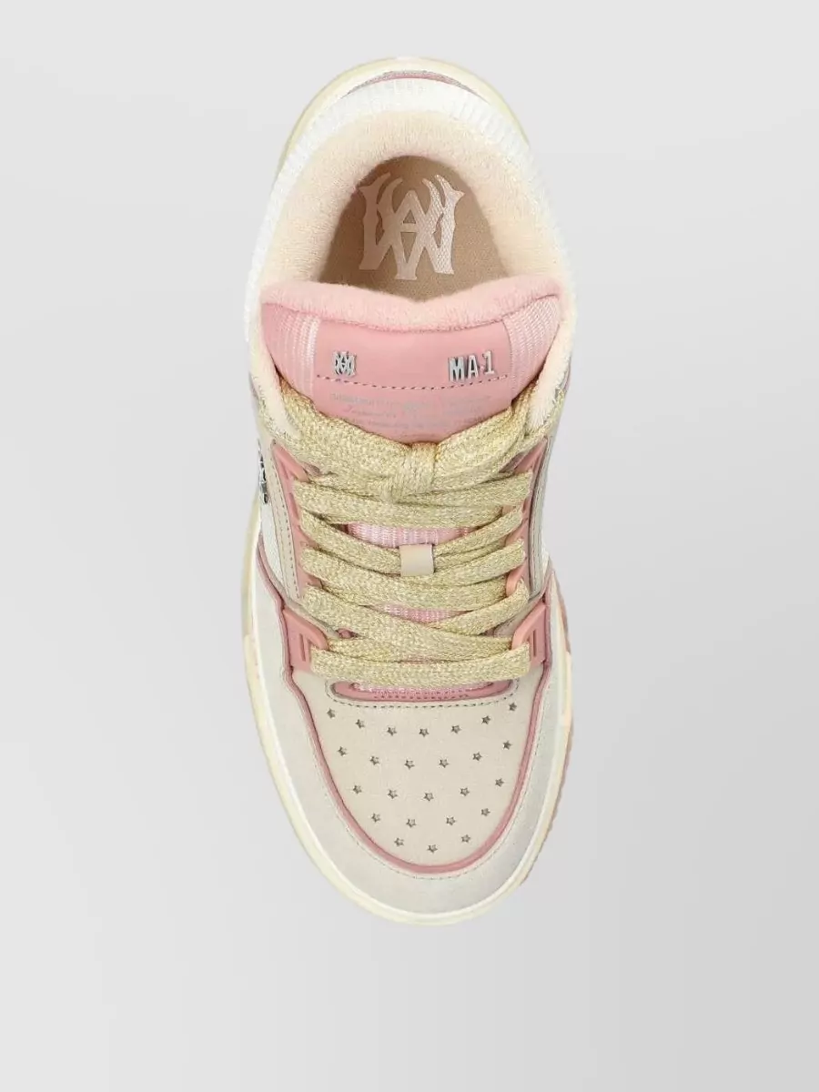 Amiri Crystal-Embellished Leather Low-Top Sneakers