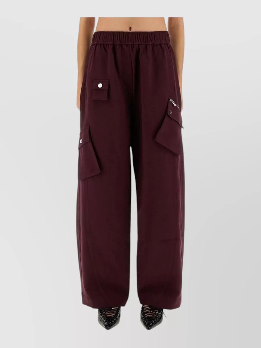 Ganni Twill wide-leg trousers
