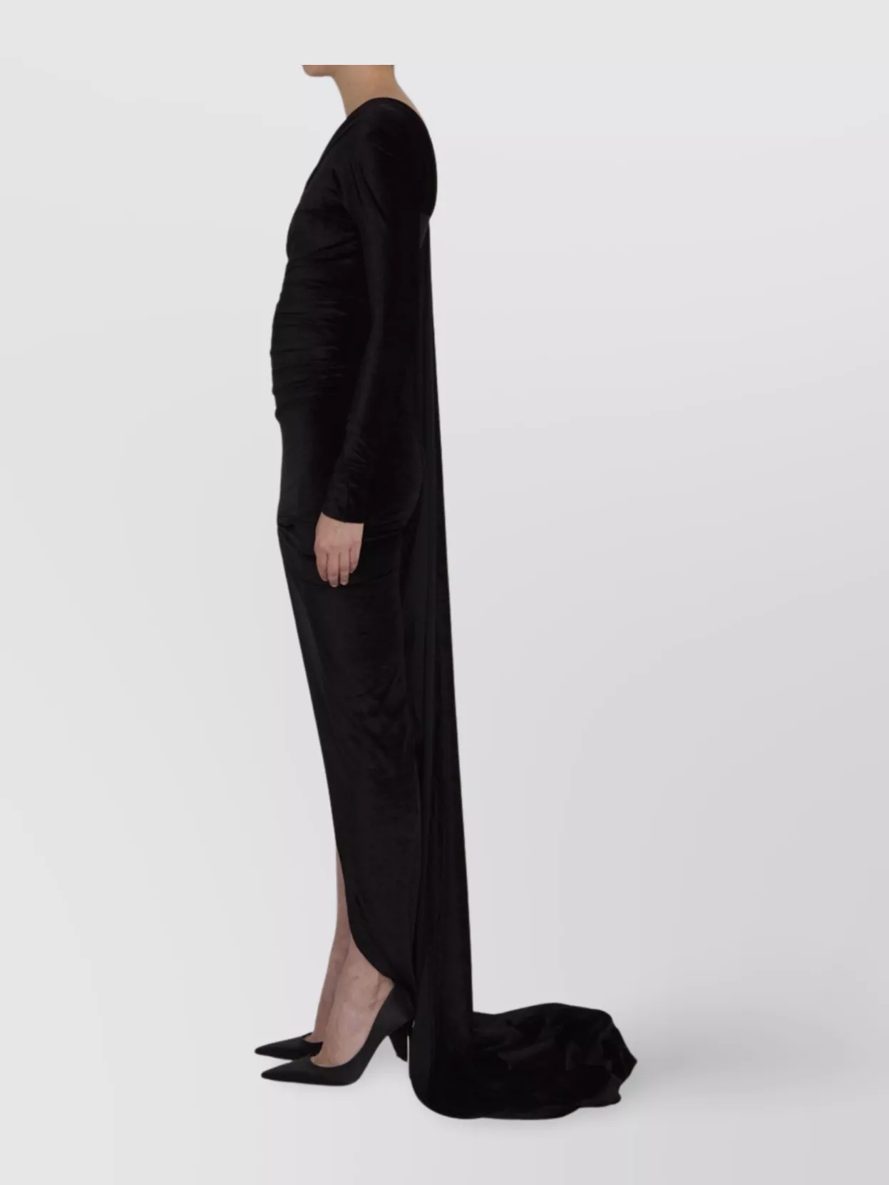 Balenciaga Asymmetric Draped One Shoulder Dress
