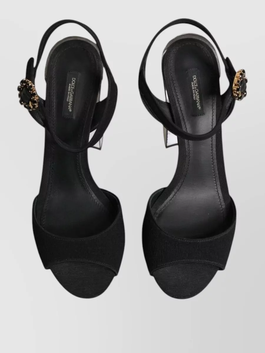 Dolce&Gabbana Crystal Ankle Strap Platform Sandals