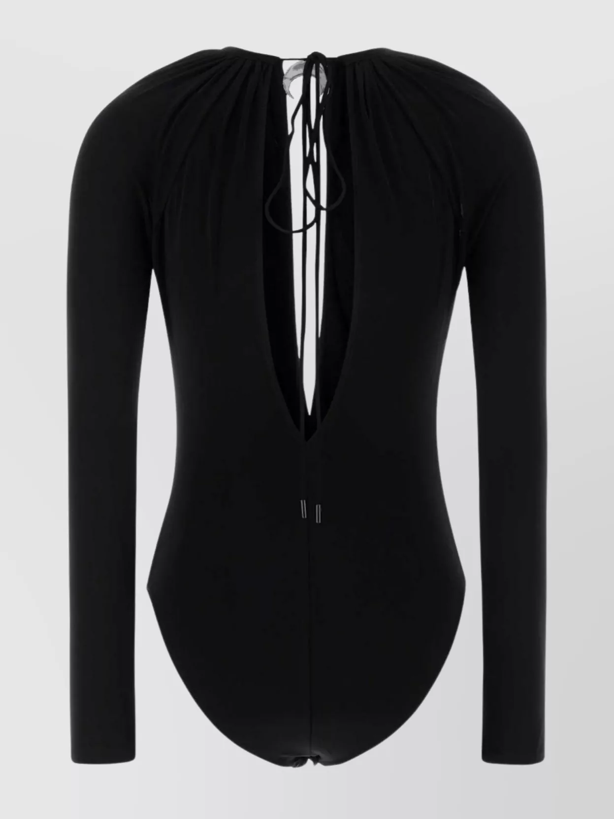 Marine Serre Stretch Viscose Bodysuit Keyhole Detail In Black