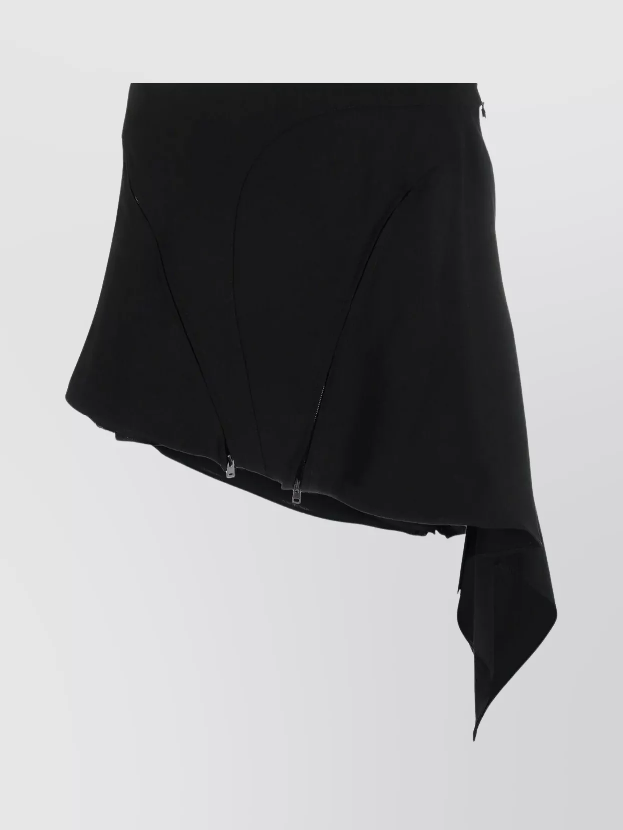 Shop Mugler Hemline And Midi Skirt In Black