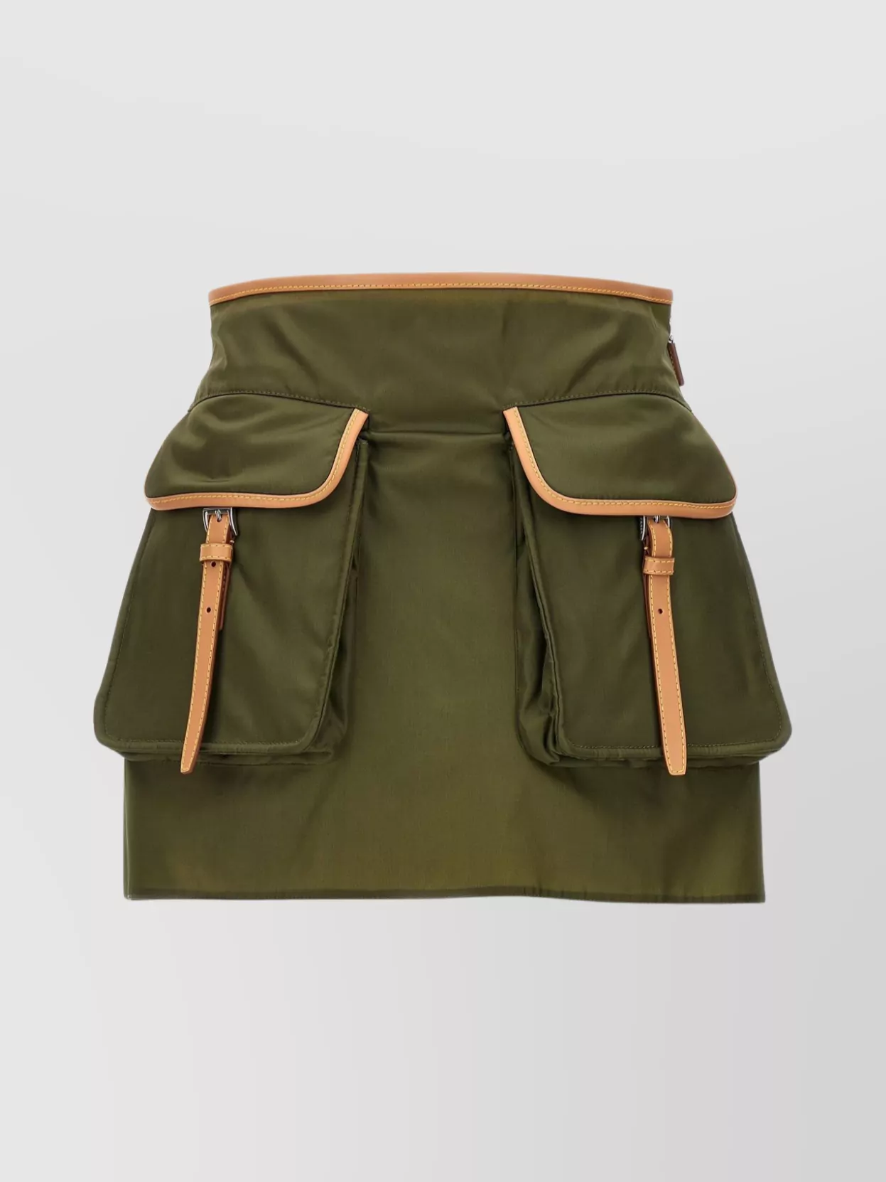 Shop Prada Utility Mini Skirt With Belt And Pockets