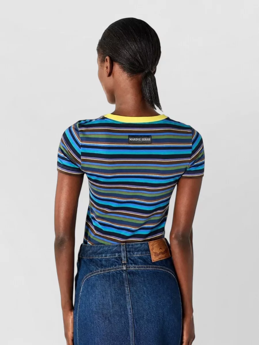 Marine Serre Striped Cotton Baby-Fit T-Shirt