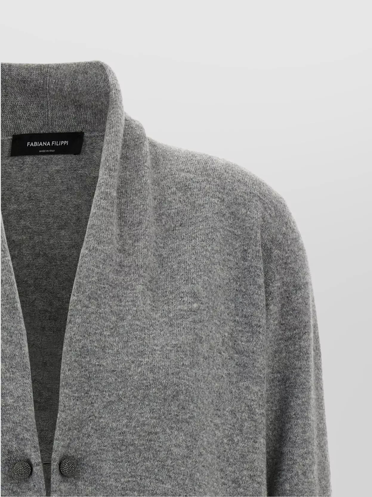 Fabiana Filippi Brooch Embellished Knit Cardigan