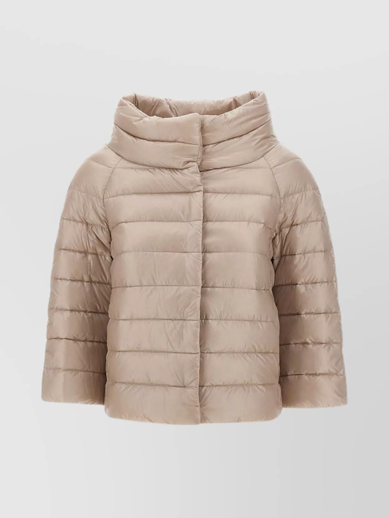 Herno Bell-shaped Down Jacket Featuring Pockets In Brown
