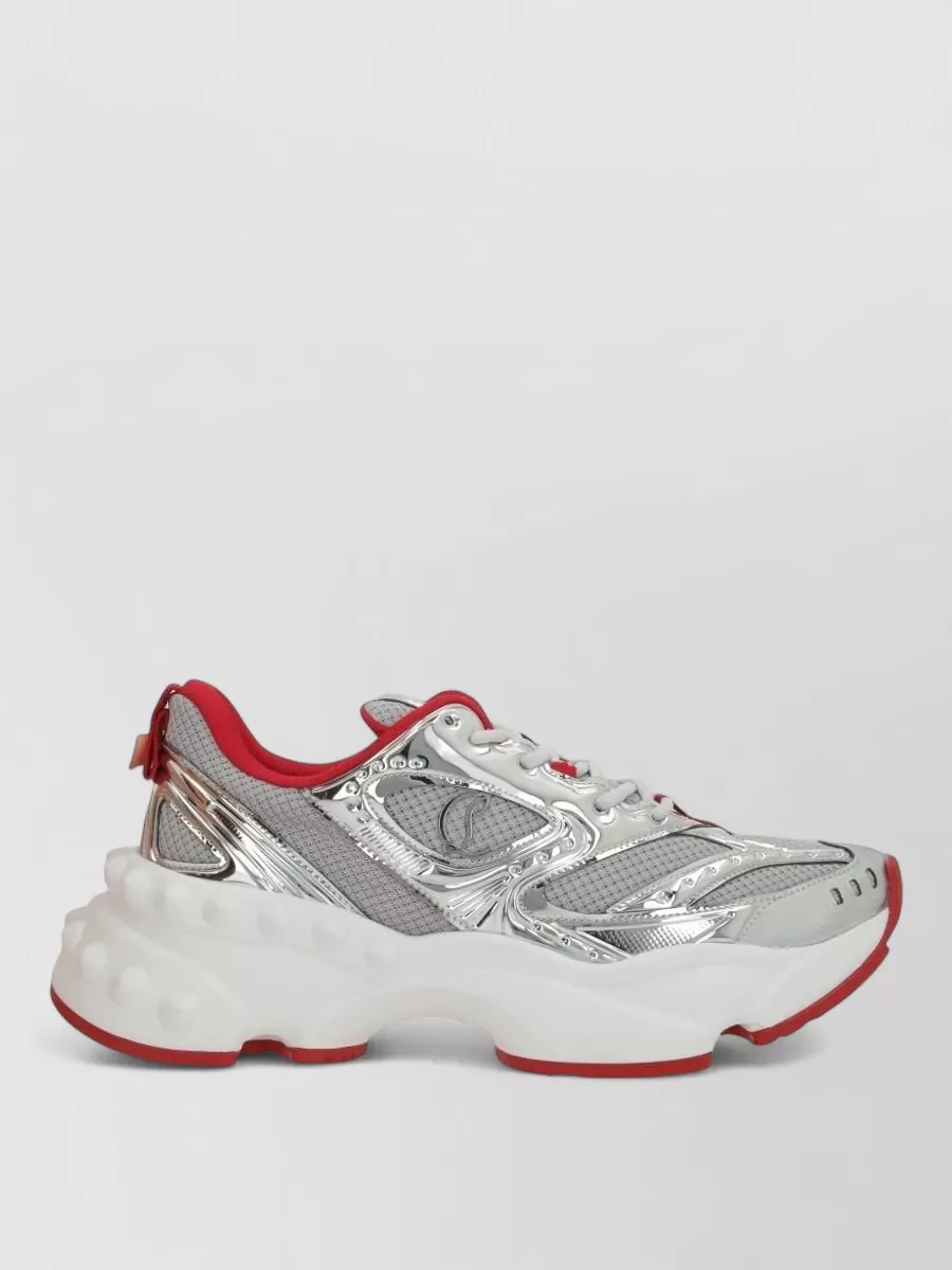 Christian Louboutin Low Top Sneakers Chunky Sole Metallic Detailing
