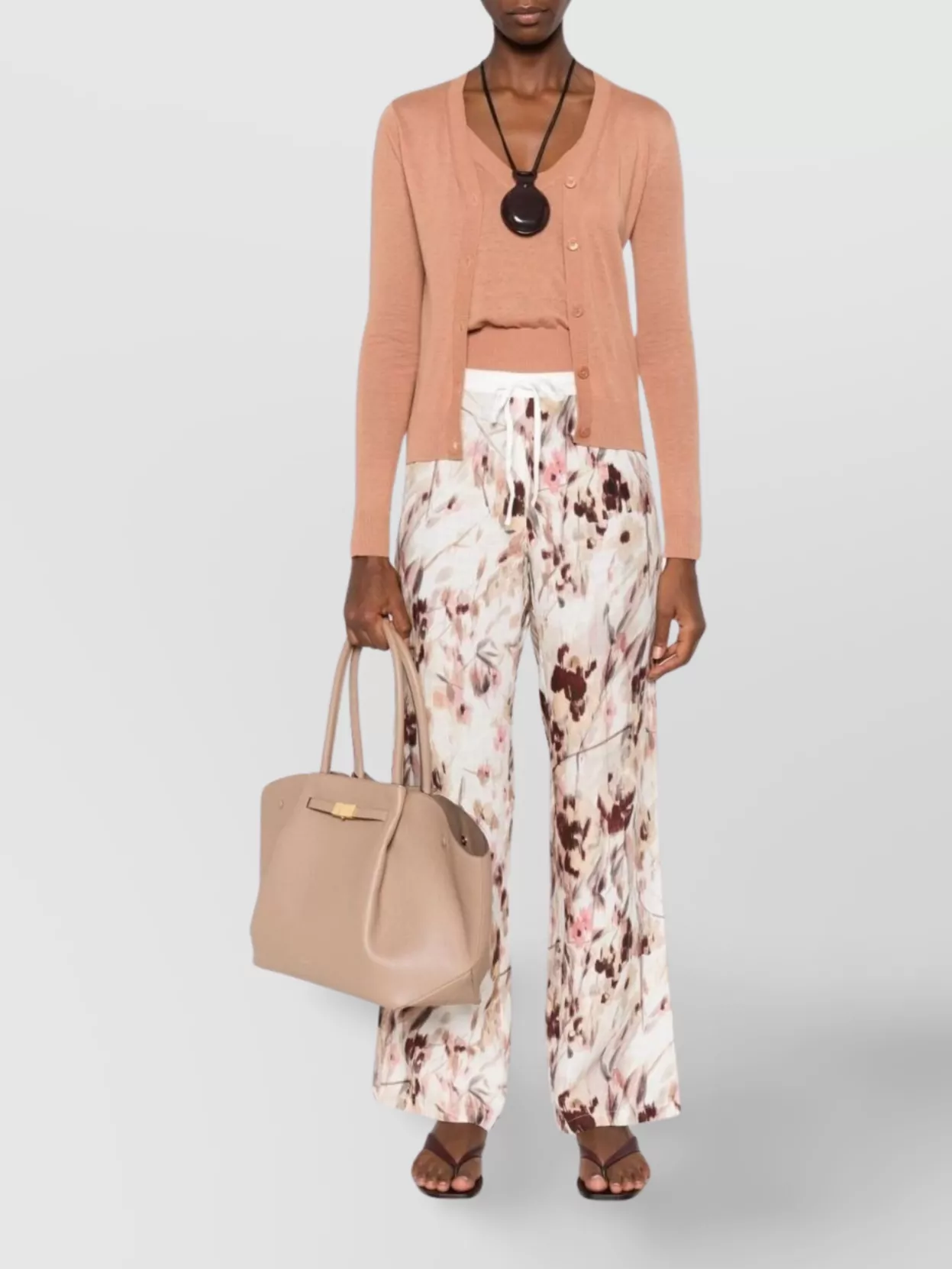 Weekend Max Mara Front-button V-neck Cardigan Set In Pink