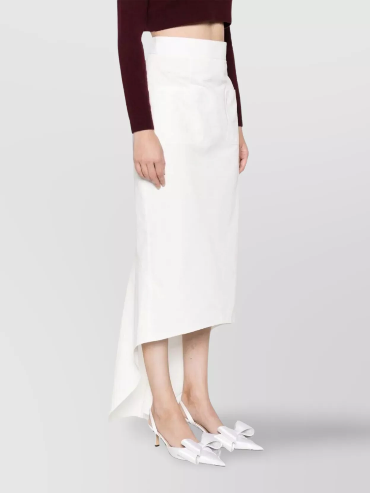 Prada Flared Skirt With Pockets And Slit In White