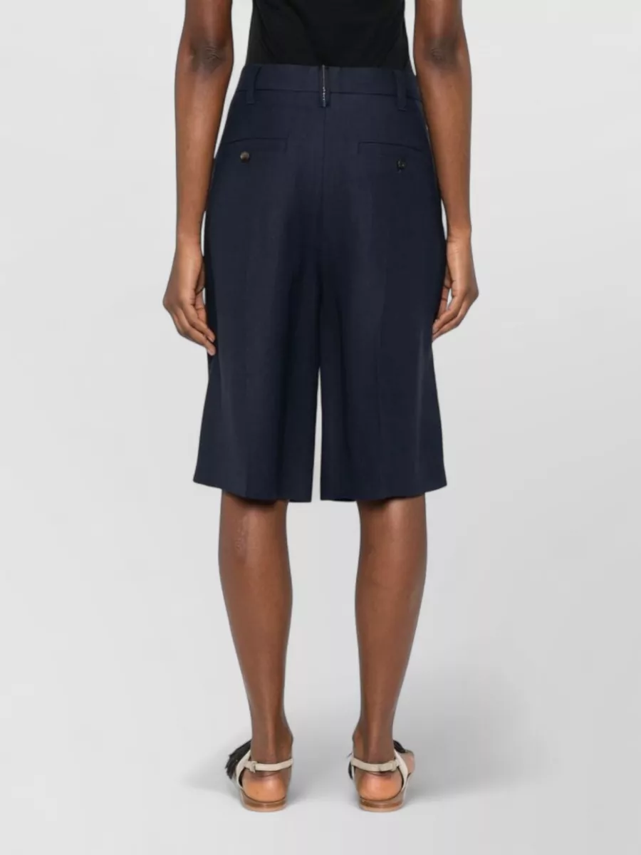 Brunello Cucinelli Linen Blend Bermuda Shorts Pleats Pockets