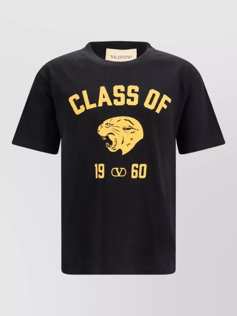 Valentino Cotton regular-fit panther-print t-shirt