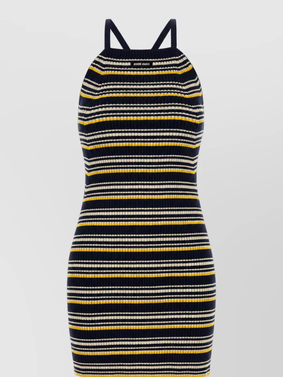 Miu Miu embroidered cotton blend dress