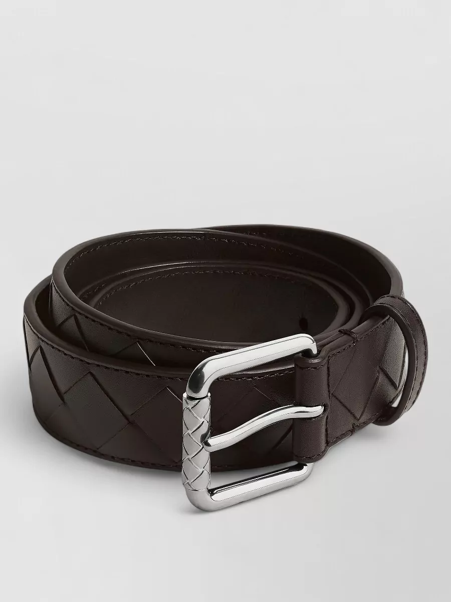 Bottega Veneta Leather Intrecciato Belt