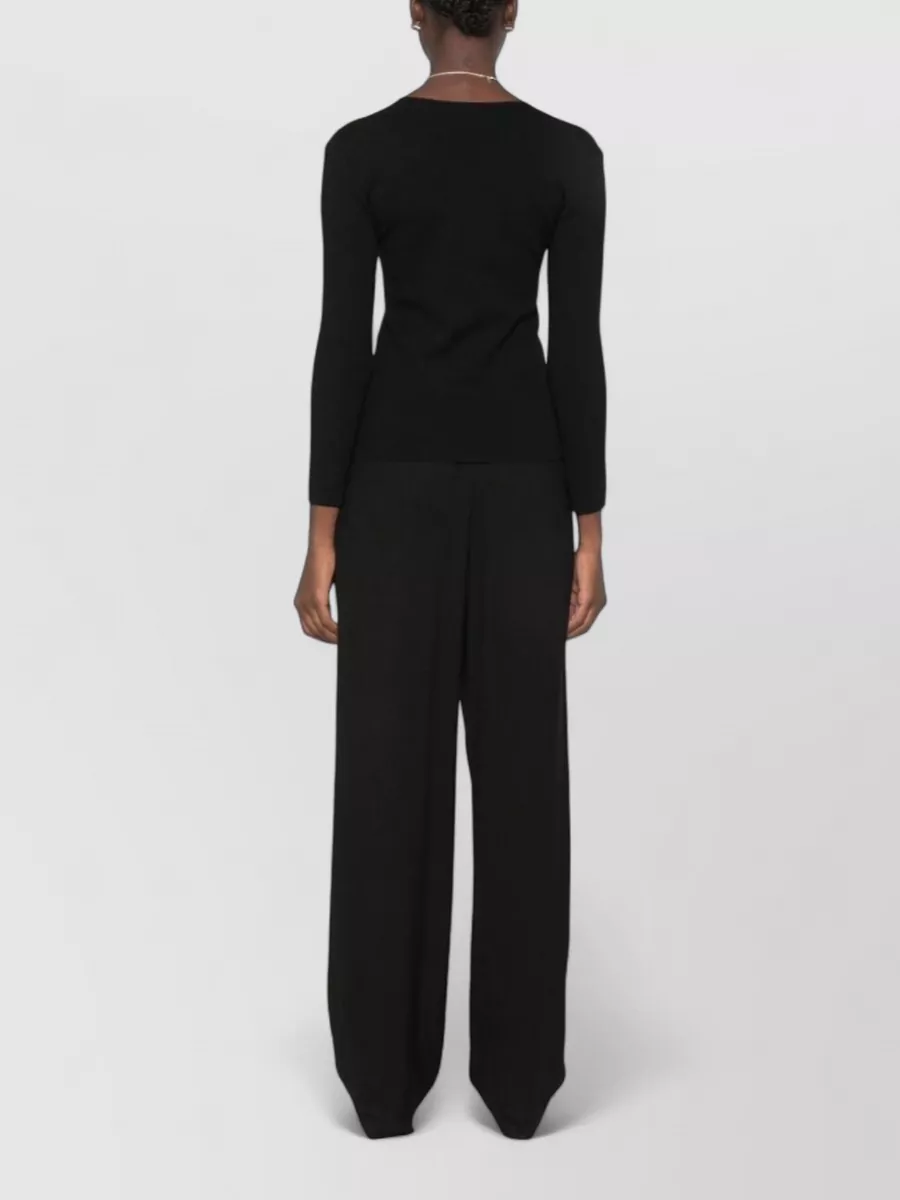 Totême Ribbed Slim-Fit V-Neck Knitted Top