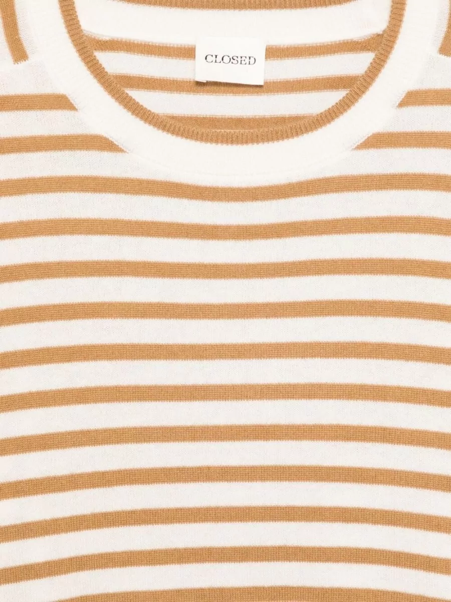 Closed Striped Ribbed Cashmere Sweater