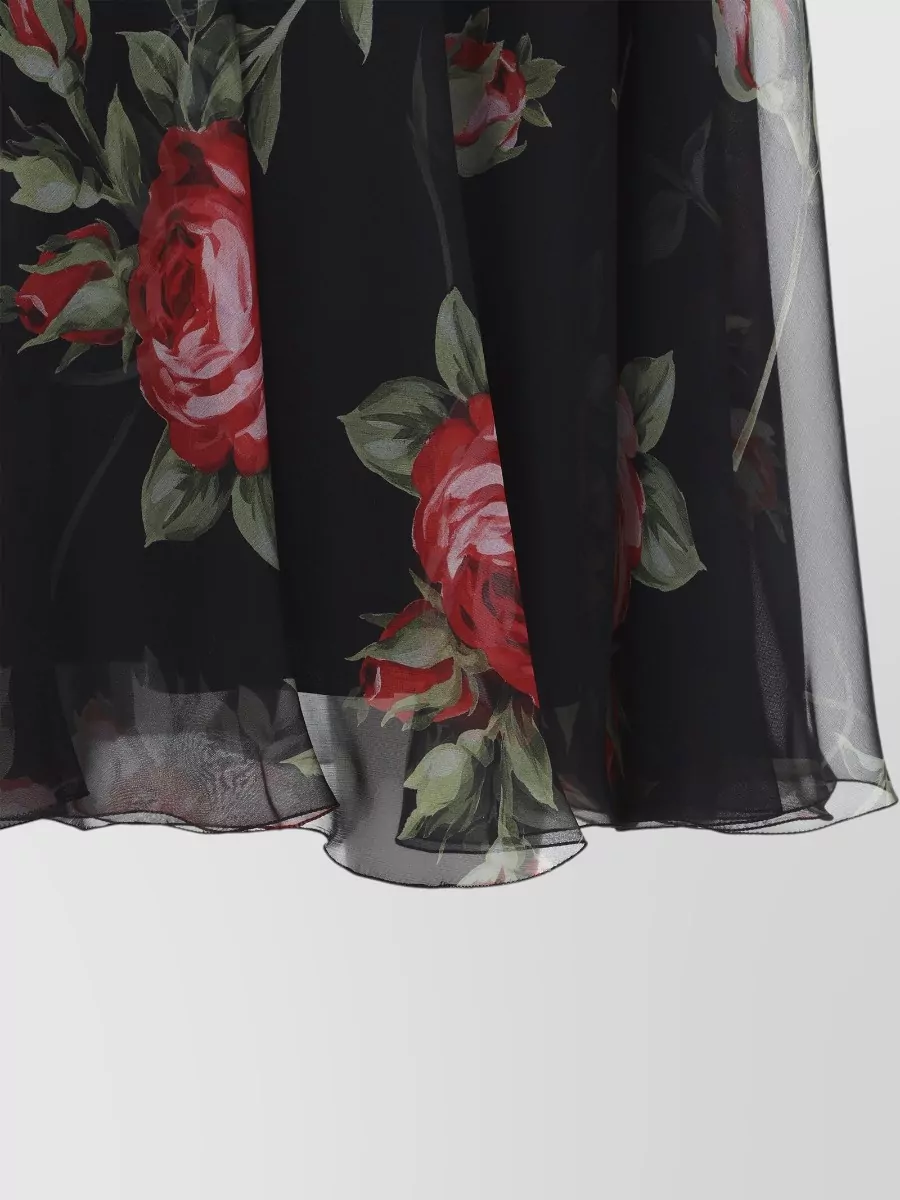 Dolce&Gabbana High Waist Skirt Floral Pattern Overlay