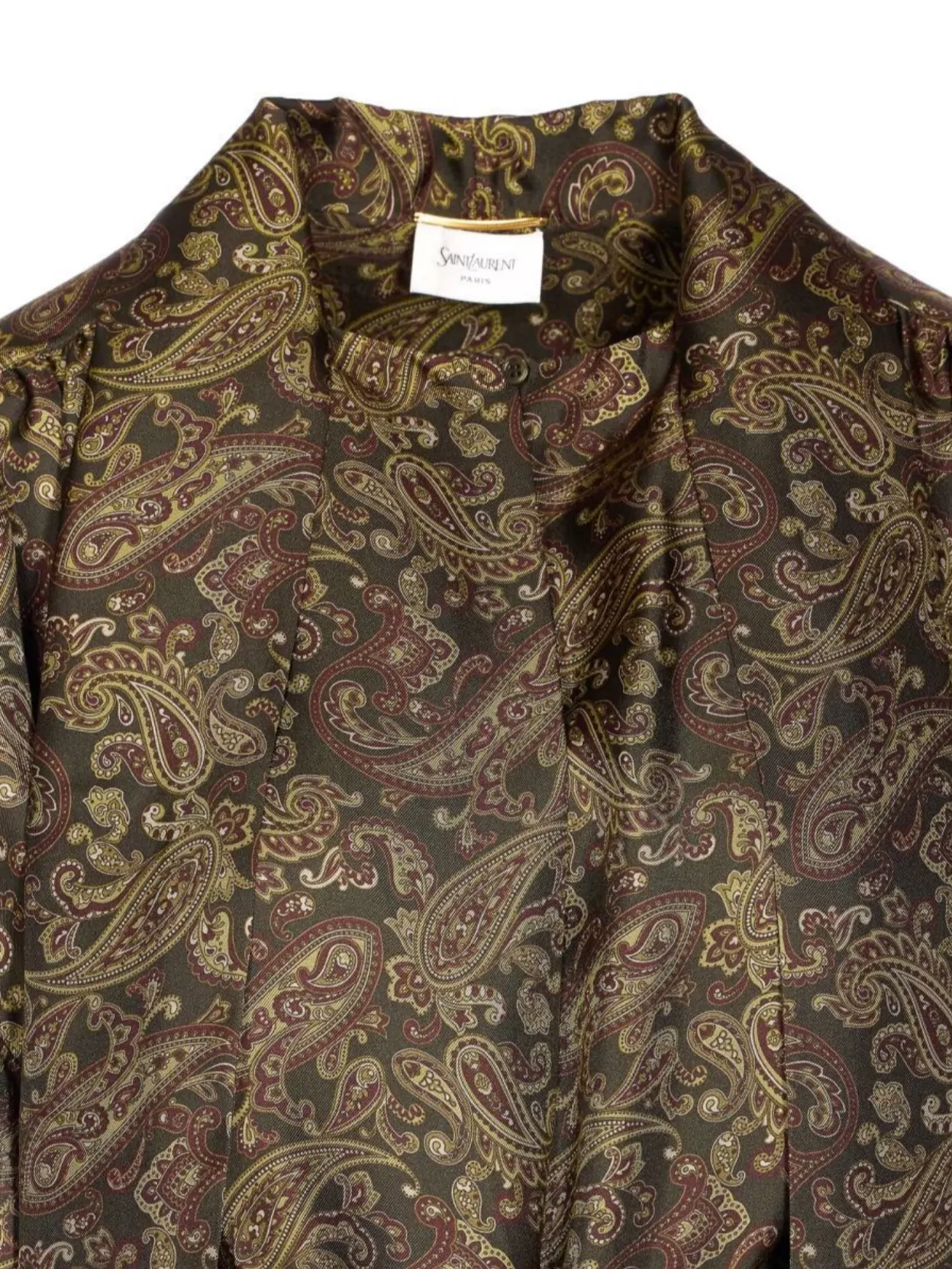 Saint Laurent Pussy-bow Belted Paisley-print Silk-twill Mini Dress