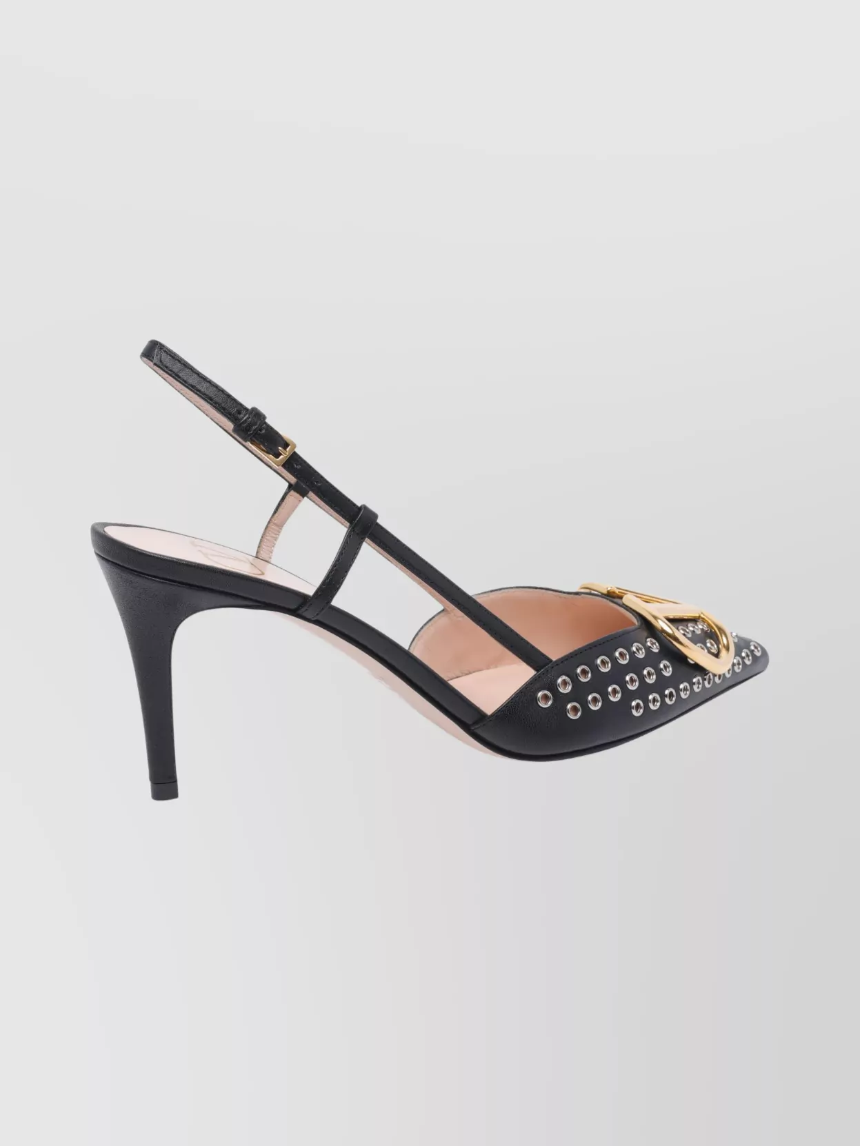 Valentino Garavani Pointed Toe Slingback Pumps Featuring Studs