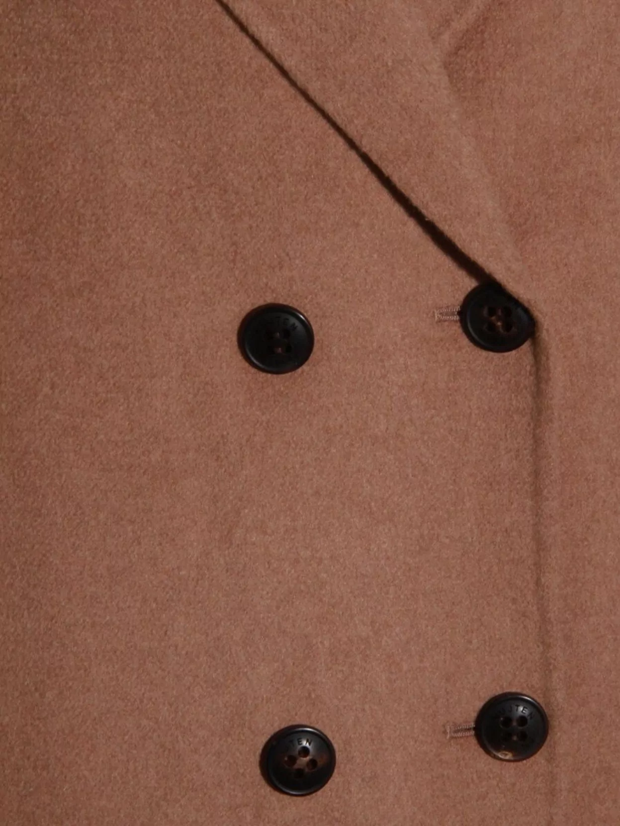 Kujten Double-breasted Mid-length Coat Lapels In Brown