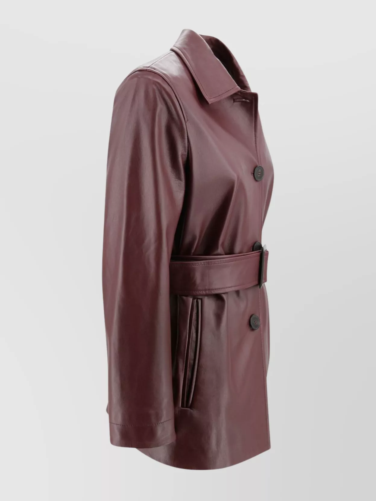S Max Mara Waist Belted Lapel Sleeve Pocket Jacket