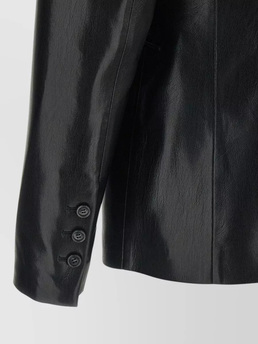 The Andamane Leather Single-Breasted Blazer