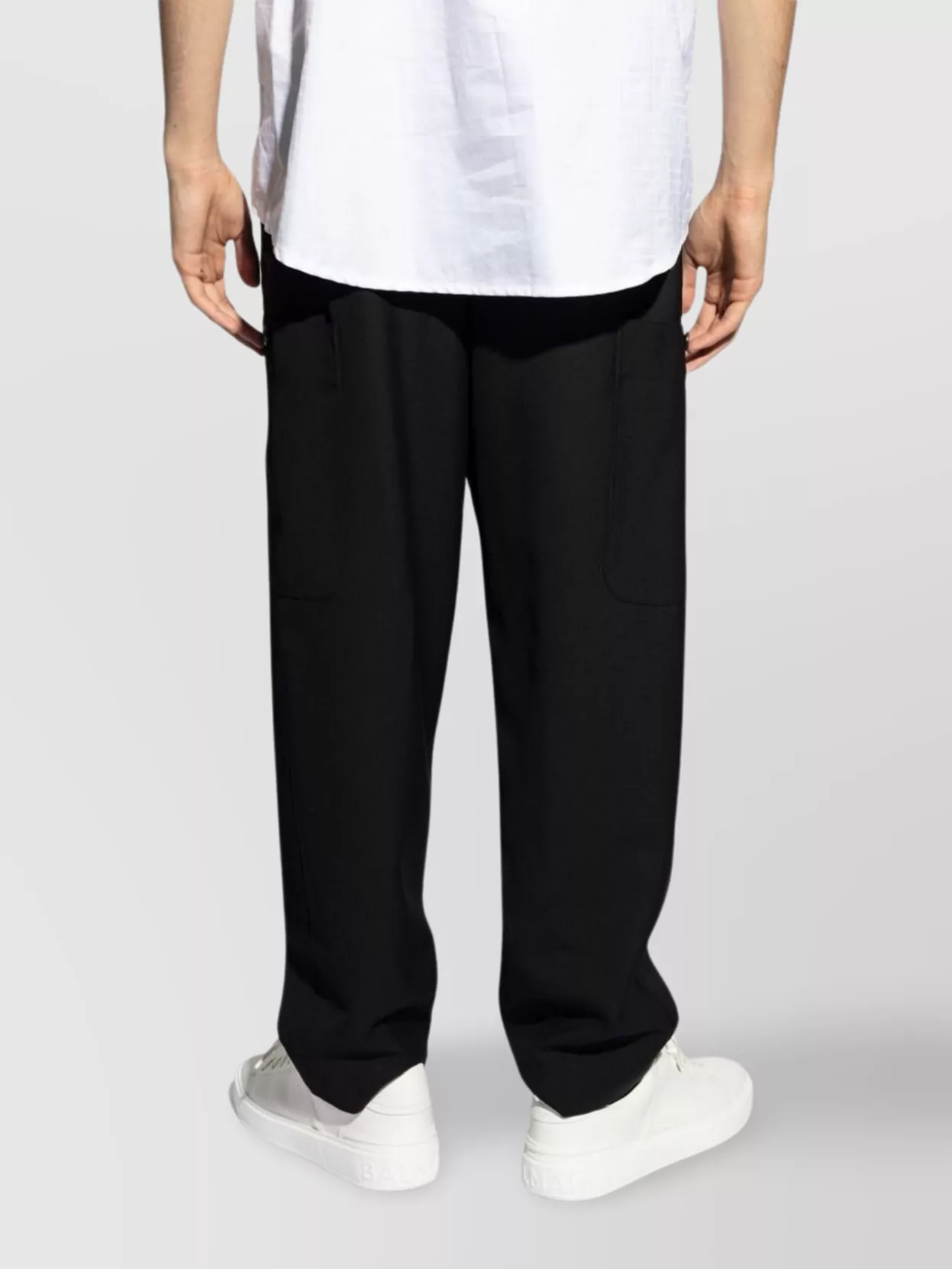 Kenzo Tapered Leg Cotton/Wool Canvas Trousers