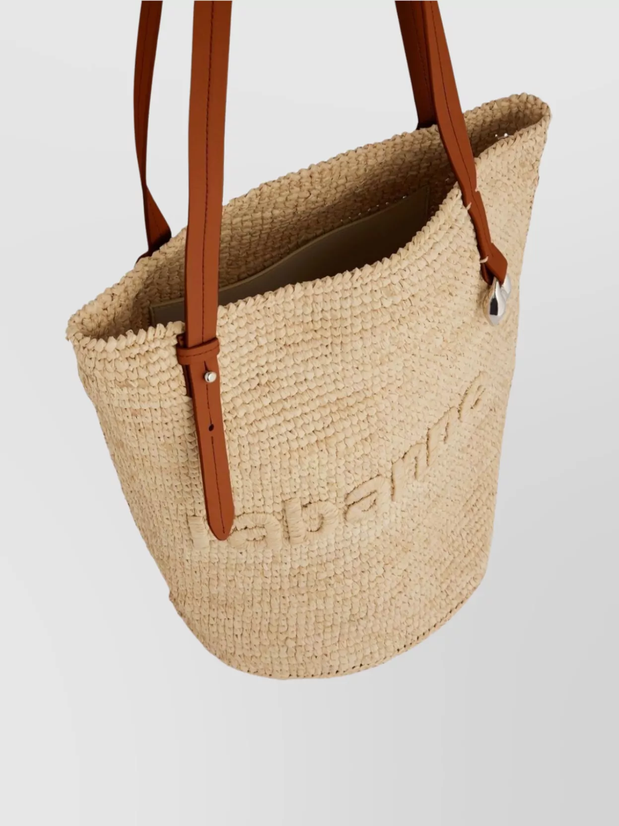 Rabanne Tote Bag Weave Texture Leather Handles